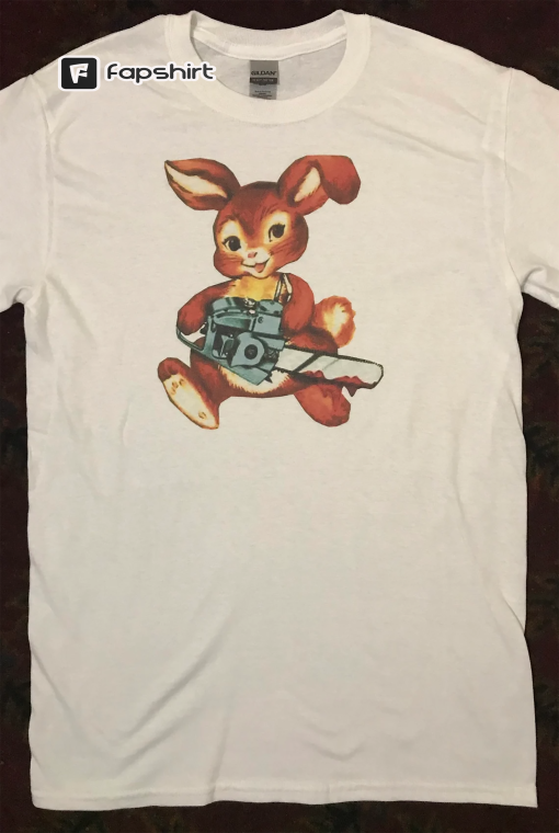 Chainsaw Bunny white t-shirt any size