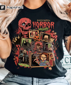 Retro Horror Night Comfort Colors Shirt, Halloween…