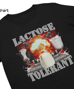 Lactose Tolerant – Funny Meme T-Shirt –…