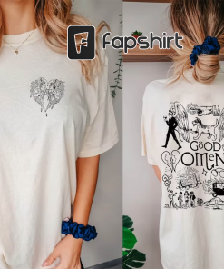 Good Omens Movie Doodle Art Shirt, Vintage…