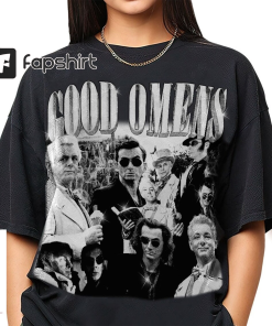 Aziraphale And Crowley 90s Vintage Shirt, Aziraphale…