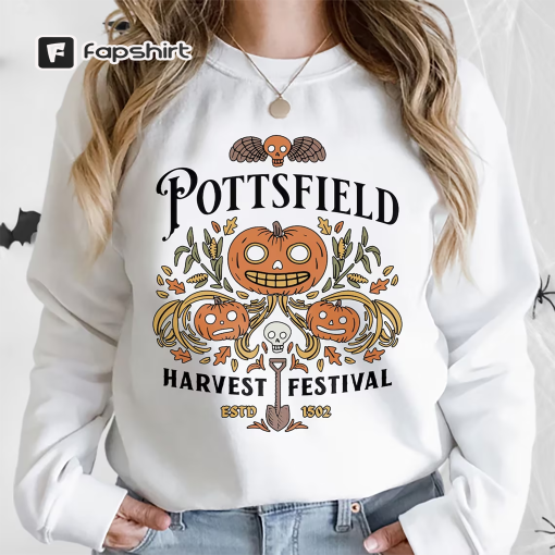 Pottsfield Harvest Festival Shirt Gift For Autumn, Autumn Harvest Tshirt, Vegetables Fall Shirt, Skeleton Festival Apparels, Goth Clothing