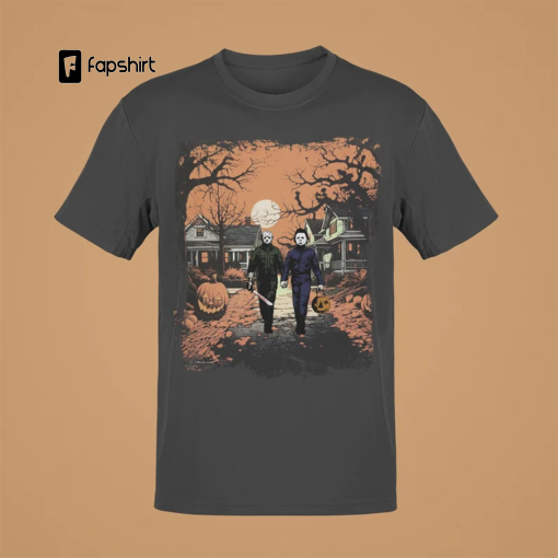 Michael Myers Shirt, Jason Vorhees T-shirt, Vintage Grunge Halloween Tee, Spooky Season Fall Tshirt For Men Women