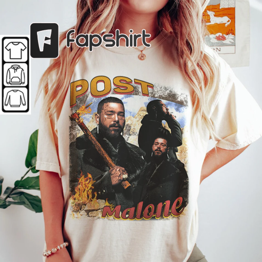 POST MALONE Music Shirt, Tshirt Vintage 90s Merch Tour 2023 Ticket Album PNG Sweatshirt, Hoodie