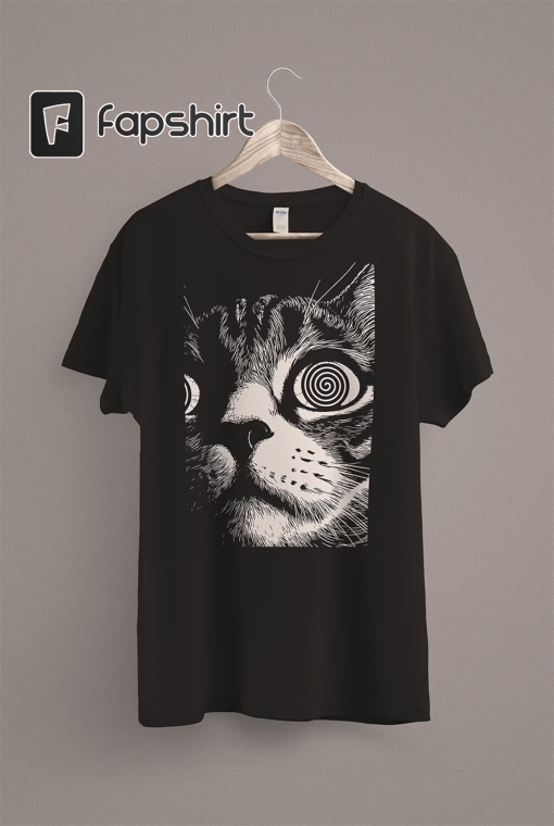 Psychedelic Cat T-Shirt | Trippy Shirt | Gothic Alt Clothing | Dark Aesthetic Fashion | Crust Punk Grunge