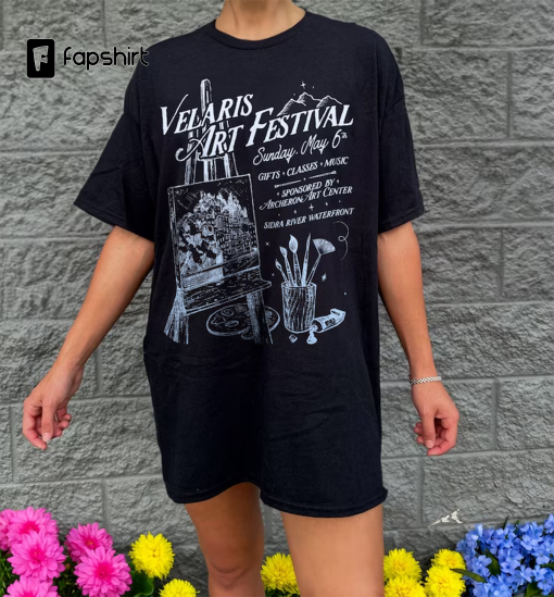 Velaris Art Festival Shirt | ACOTAR Night Court Licensed SJM Merch Feyre Archeron Nesta Rhysand Cassian Bookish TOG Crescent City Fan Hoodie