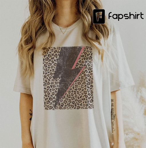 Leopard Lightning Bolt T Shirt, Leopard Lightning Shirt, Lightning Shirt, Cheetah Print Shirt, Gift for Her, Bolt Shirt, Trendy Shirt