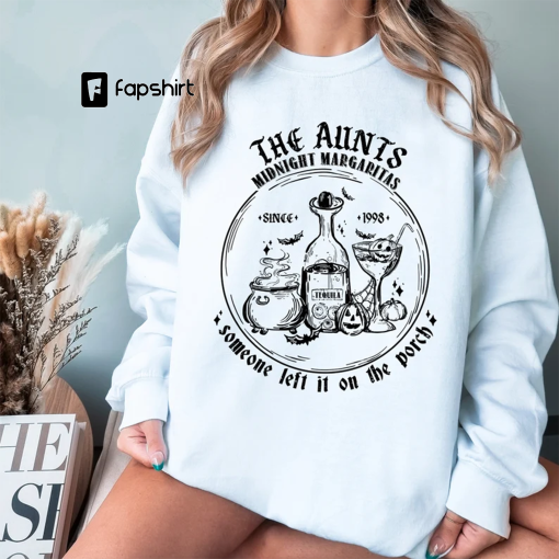 Practical Magic The Aunts Midnight Margaritas Crewneck Sweatshirt, Retro Practical Magic Halloween Sweatshirt, Witch Shirt, Cute Fall Shirt