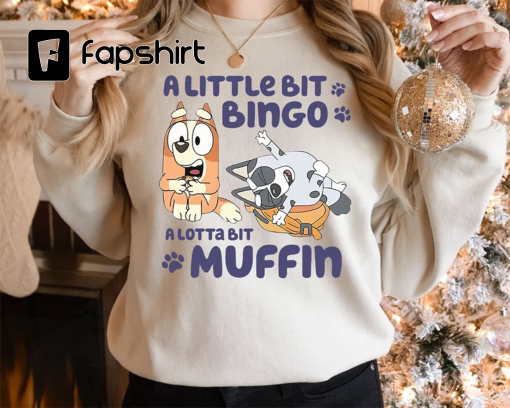 A Little Bit Bingo Sweatshirt, Bluey And Friends Shirt, Bluey Shirt, Bluey And Bingo T-Shirt, Bluey Friends Retro Bluey Hoodie