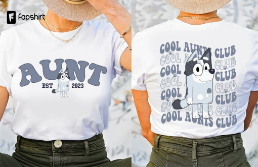 Personalized Year Aunt Trixie Cool Aunt Club Shirt, Bluey Shirt Kids, Auntie Shirt, Bluey Bingo Matching Family Vacation, Gift for Aunt