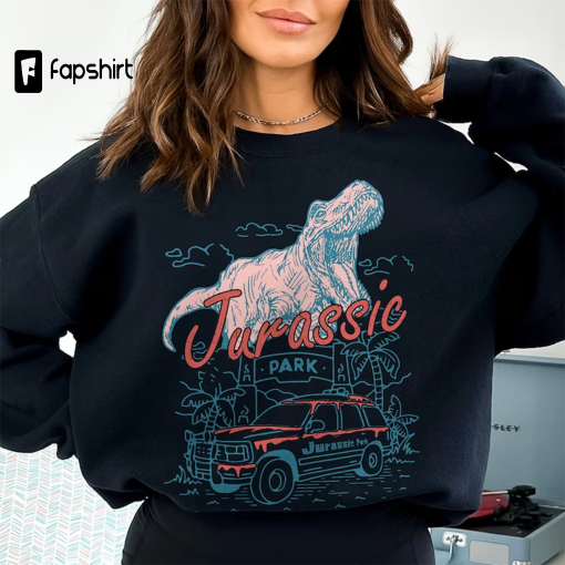 Vintage Jurassic Park Comfort Colors Shirt, Retro Jurassic Park Entrance with Tour Jeep, Jurassic Park Dinosaur T-rex Shirt, Jurassic World