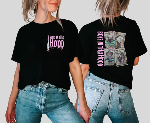 Neon Boys in the Hood Shirt | Halloween Movie Shirt | Front and Back Shirt | Neon Horror Movie Shirt | Women’s Clothing | Halloween Shirt