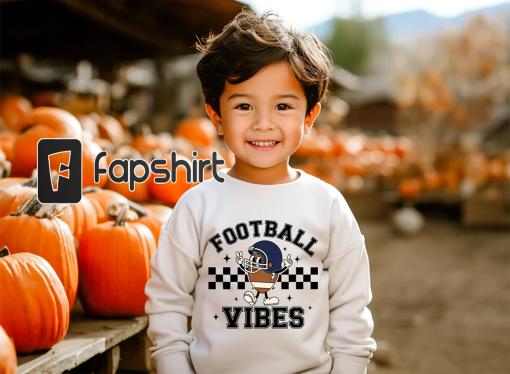 Football Vibes Kids Sweatshirt, Football Season Toddler Shirt, Kids Game day Shirts, Football Character Hoodie