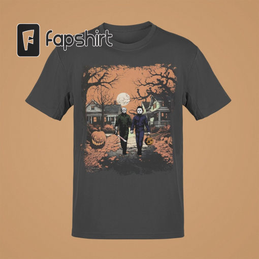 Michael Myers Shirt, Jason Vorhees T-shirt, Vintage Grunge Halloween Tee, Spooky Season Fall Tshirt For Men Women