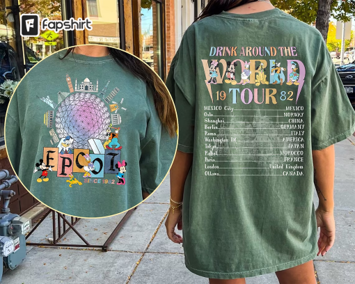 Disney Epcot World Tour Comfort Colors Shirt, Disney Epcot Shirt, Mickey And Friends, Epcot Drink Around the World, Epcot Center 1982 Shirt