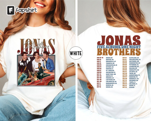 Jonas Brothers Vintage T-shirt, Jonas Five Albums One Night Tour Shirt, Jonas Brothers 2023 Tour Sweatshirt, 90’s Jonas Hoodie, Concert Tee