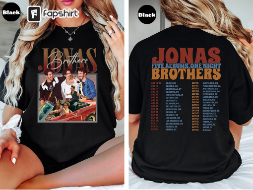 Jonas Brothers Vintage T-shirt, Jonas Five Albums One Night Tour Shirt, Jonas Brothers 2023 Tour Sweatshirt, 90’s Jonas Hoodie, Concert Tee