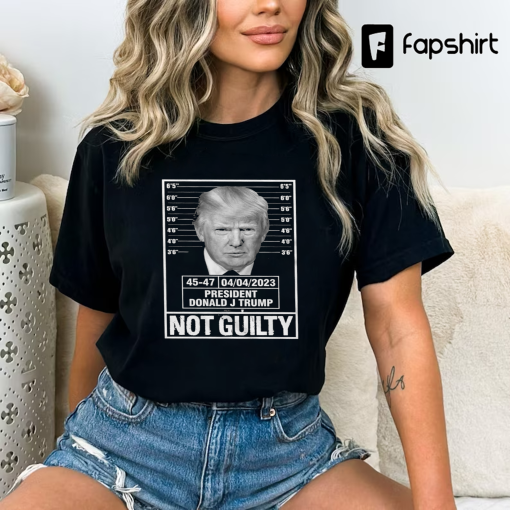 Donald Trump Police Mugshot Photo T-shirt Not Guilty 45-47 President Tee shirt DJT arrest US presidential elections Trump Support Tee