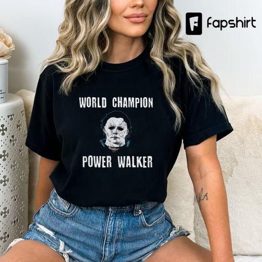 Mike Myers Halloween T-shirt Mens Michael Myers TeeShirt Champion Power Walker Tee