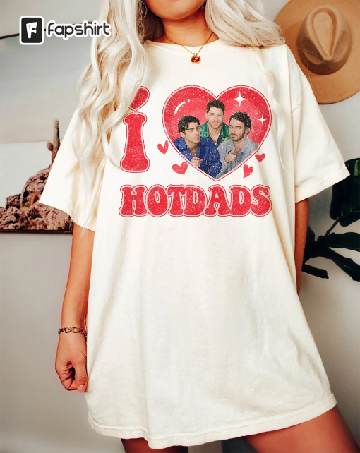 Retro Jonas Brothers Comfort Colors Shirt, Jonas Five Albums One Night Tour Shirt, Jonas Brothers 2023 Tour Shirt, I Love Hotdads Shirt