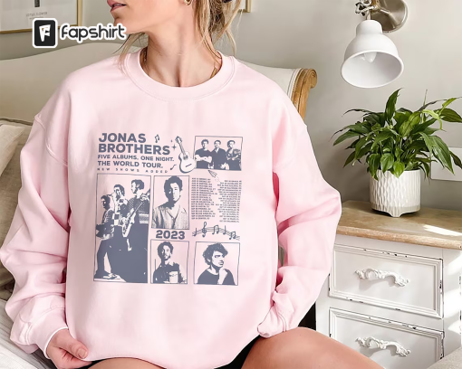 Vintage Jonas Brothers Shirt, Retro Jonas Brothers Merch, Jonas Brothers Album Sweatshirt, 5 Albums 1 Night, Jonas Tour 2023, Music Lover