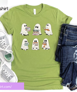 Ghost Reading Shirt, Teacher Halloween Shirt, Librarian…