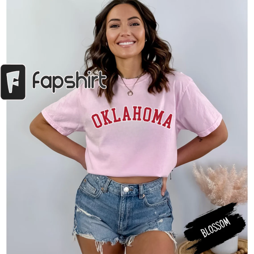 Varsity Oklahoma Pink Shirt,Comfort Color Oklahoma Pink Shirt,Oklahoma Pink Shirt,Retro Oklahoma Shirt,Retro Pink Shirt,Oklahoma Pink TShirt