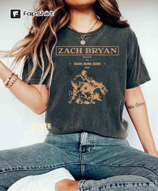 Vintage Zach Bryan Burn Burn Burn Tour Shirt, Zach Bryan Comfort Colors Shirt, Zach Bryan Merch, The Burn Burn Burn 2023 Tour Shirt