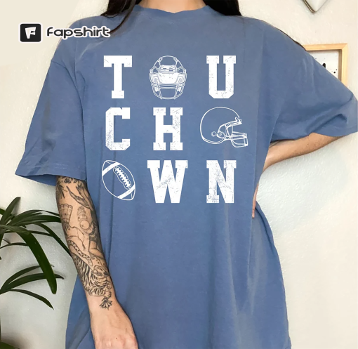 Retro Football Shirt, Touch Down Shirt, Game Day Comfort Colors Shirt, Football Mom Shirt, Football Season Tee, Football Tshirt For Women