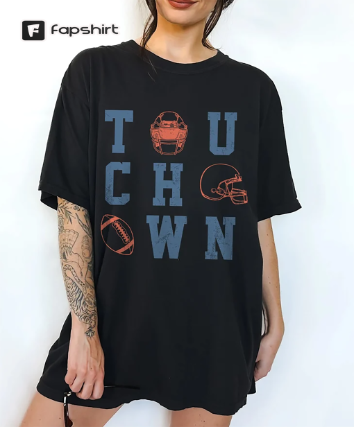 Retro Football Shirt, Touch Down Shirt, Game Day Comfort Colors Shirt, Football Mom Shirt, Football Season Tee, Football Tshirt For Women