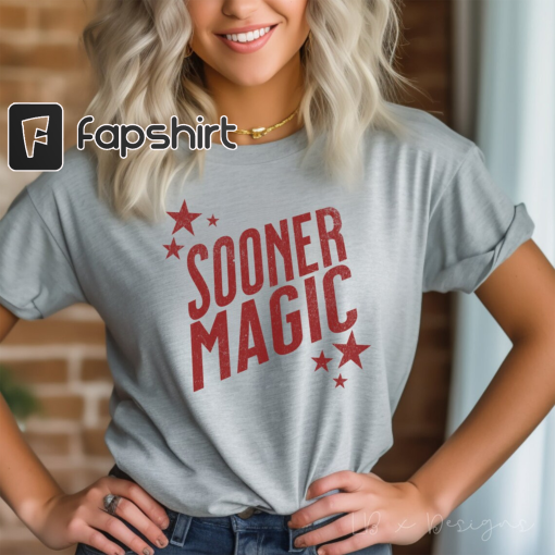 Sooner Magic Crimson Print Lucky Game Day T-shirt Oklahoma Football, Gift for Oklahoma Sports fan