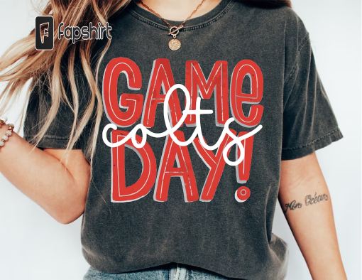 Game Day Indians Red and Black, Comfort Colors Pepper, Indians School Spirit Shirt, Indians Team Pride Shirt, Unisex Fit Shirt Indians Tee