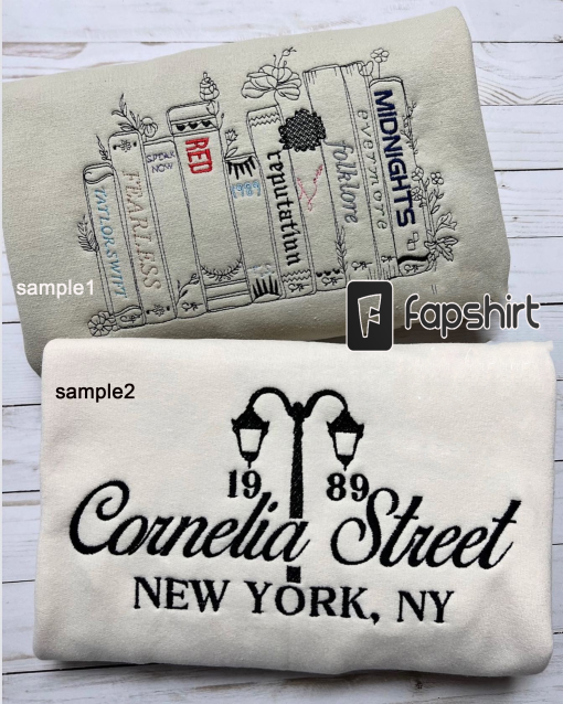 Cornelia Street Embroidered Sweatshirt / T shirt/ Hoodie, New York Embroidered Shirt, Embroidered Fall Sweatshirt, Fall Clothes