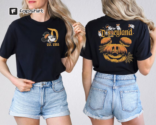 Retro Disneyland Halloween 2 Side Shirt, Disneyworld 2 Side Halloween Shirt, Halloween Matching Shirt, Spooky Season Shirt, Disney Trip Tee