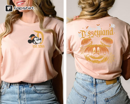 Retro Disneyland Halloween 2 Side Shirt, Disneyworld 2 Side Halloween Shirt, Halloween Matching Shirt, Spooky Season Shirt, Disney Trip Tee