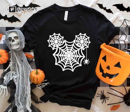 Mickey Head Spider Web Halloween Shirt, Disney Halloween Shirt, Mickey Halloween Shirt, Mickey Spider Web Shirt, Halloween Spider Web Shirts