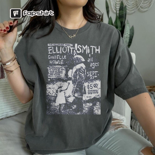 Elliott Smith Unisex T-Shirt – Elliott Smith Album Tee – Printed Music Merch – Indie Music Poster For Gift