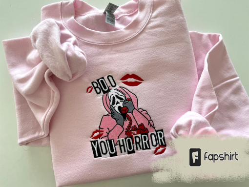 Boo your Horror Halloween embroidered sweatshirts, Halloween crewneck, Horror shirts, embroidered sweatshirt