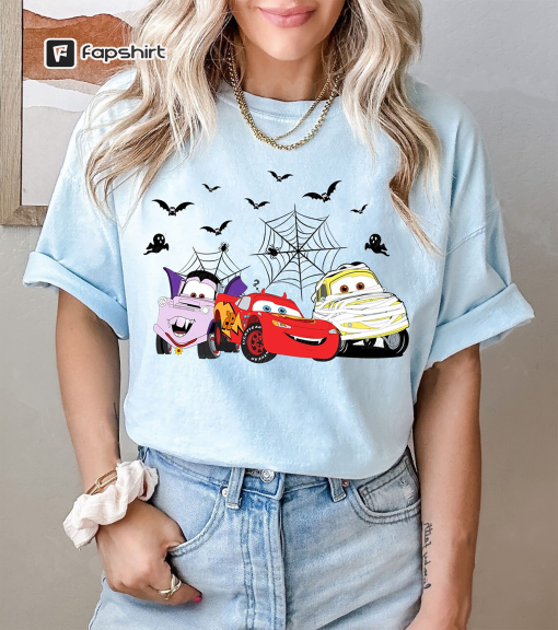 Retro Lightning McQueen Halloween Comfort Colors Shirt, Disney Cars Halloween Shirt, Disneyland Halloween Shirt, McQueen Shirt, Disney Shirt