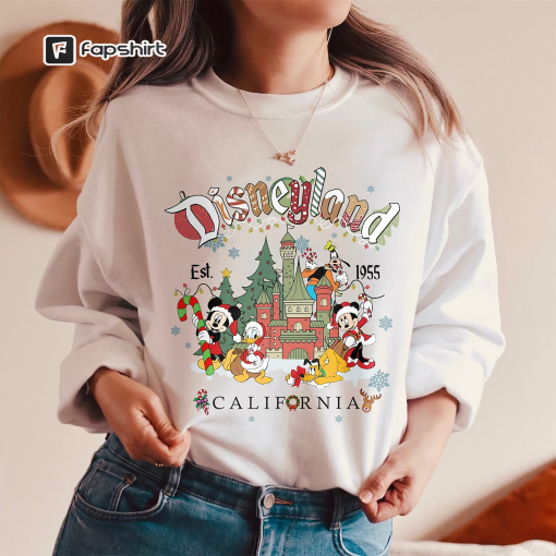 Vintage Disneyland Christmas Sweatshirt, Mickey and Friends Christmas Sweatshirt, Disneyland Sweatshirt, Christmas Family Shirt