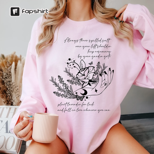 Practical Magic Crewneck Sweatshirt, Salt Rosemary Lavender Love Halloween Crewneck For Witchy Woman, Vintage Witches Shirt, Spooky Season