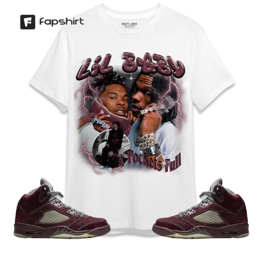 Jordan 5 Burgundy Unisex Shirt, Kid, Toddles Baby Hip Hop, Shirt To Match Sneaker