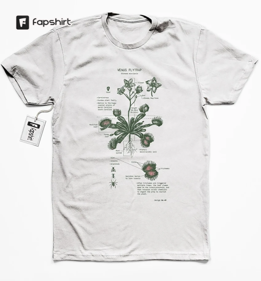 Venus Flytrap Anatomy Diagram Tshirt, Venus Flytrap Botanical Shirt, Botany Diagram