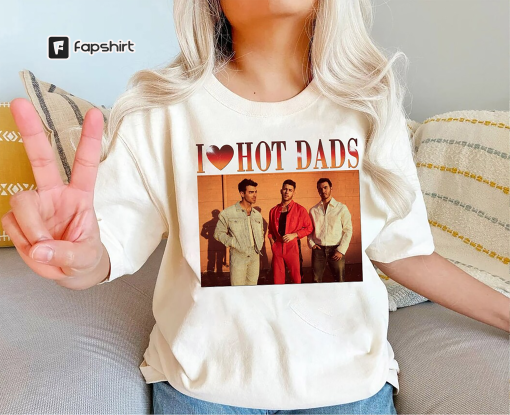 Vintage I Love Hot Dads Comfort Colors® Shirt, Jonas Brothers Shirt, Joe Jonas Homage shirt, Jonas Retro 90’s Sweater, Jonas Brother Merch