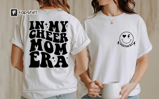 In My Cheer Mom Era T-Shirt, Football Cheer Mama Shirt, Cheer Mom Gift, Smiley Face Football Mom Tee, Cheerleading Mom Shirt, Funny Mom Life