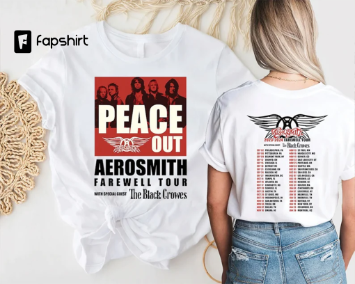 Aerosmith Farewell Tour 2023 Shirt, Rock Band Concert Tour Shirt, Peace Out Tour Shirt, Rock Music Both Side Shirt, The Black Crowes Time