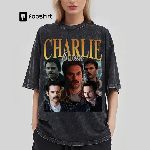 Charlie Swan Vintage Washed T-Shirt,Actor Homage Graphic Unisex Long Sleeve, Bootleg Retro 90’s Fans Hoodie Gift