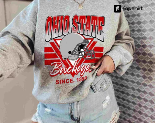 Vintage NCAA Retro Ohio State Football Sweatshirt, Retro Ohio State Football Shirt, Ohio State-Buckeyes Helmet