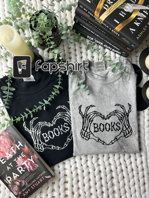 Spooky Book Love Embroidered Shirt