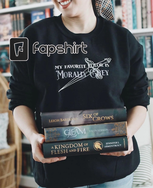 Morally Grey Book Club Hoodie, Dark Romance Sweatshirt, Spooky Season Crewneck, Bookish Shirt, Vintage Style Booktok Sweatshirt